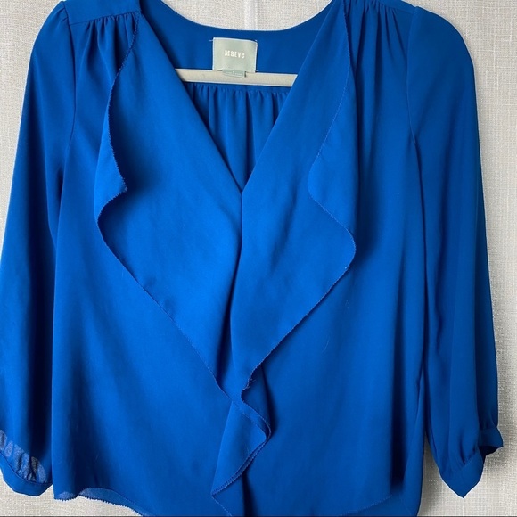 Anthropologie Maeve blue blouse ~ 0 - Picture 3 of 7